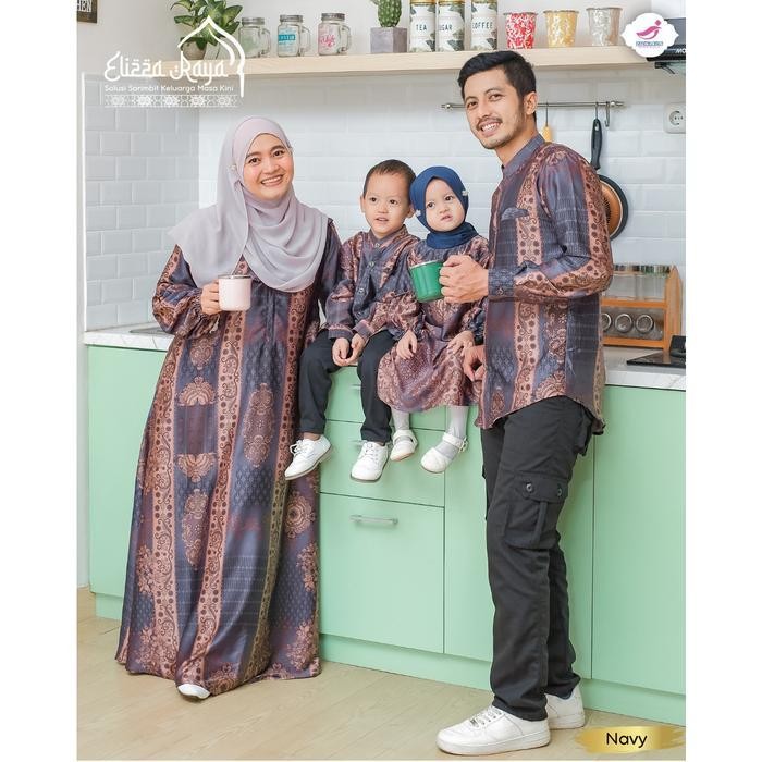 Bsh Baju Gamis Sarimbit Keluarga Lebaran 2025 Zalira Kids / Eliza Dress Couple Mom And Kids Mewah Or