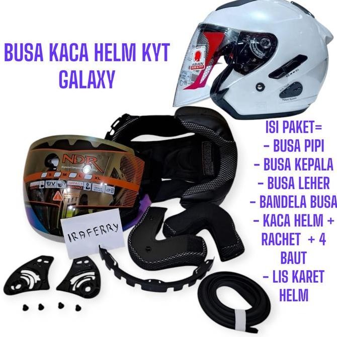 busa helm kyt , karet helm dan kaca helm kyt warna hitam