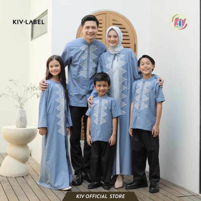 Bsh Kiv Sarimbit Denim Gayatri Series Lebaran Baju Muslim Raya Keluarga Family Set Couple Gamis Pasa