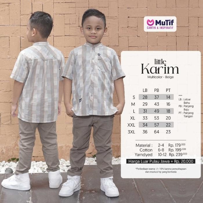 Bsh Sarimbit Mutif Gamis Karimia - Karim Beige | Busana Muslim Family Set Ori Mutif
