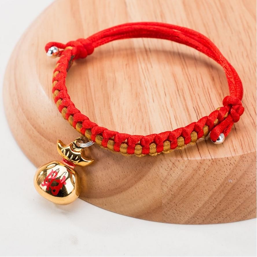 (Terbaru) Kalung Collar Leher Lonceng Bandul KARUNG REZEKI Tali Merah Untuk Anjing Dan Kucing Hewan 