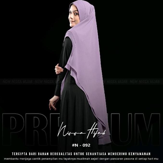 KERUDUNG SYAR'I DUA LAYER BAHAN CERUTY KHIMAR SOFT PAD HIJAB INSTAN  CANTIK WANITA MUSLIM NISSA HIJA