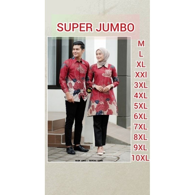 CJB23 Batik Atasan Couple| Fashion batik pria wanita super jumbonya big size 3XL-10XL | Atasan batik