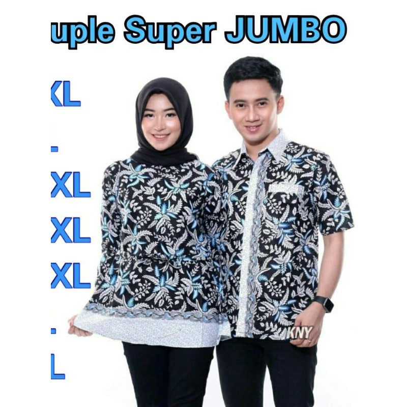 Couple atasan batik pria wanita| super JUMBO big size M-10XL |  blarak biru ORI blouse dan kemeja