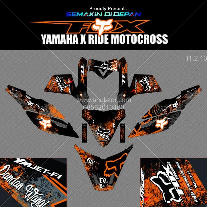 Sticker striping motor stiker Yamaha X-Ride Fox Pandan Wangi - Spec A