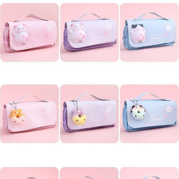 

WSS [LOGU] Kotak pensil squishy tenteng lucu, Kotak pensil besar, Squishy Pencil case
