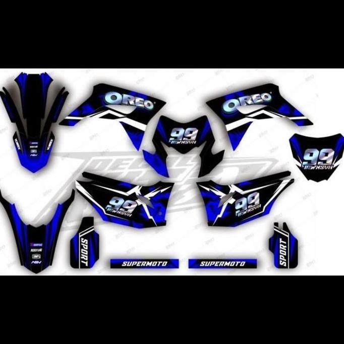 Decal Crf 150L Hitam Biru Oreo Cutting Hologram