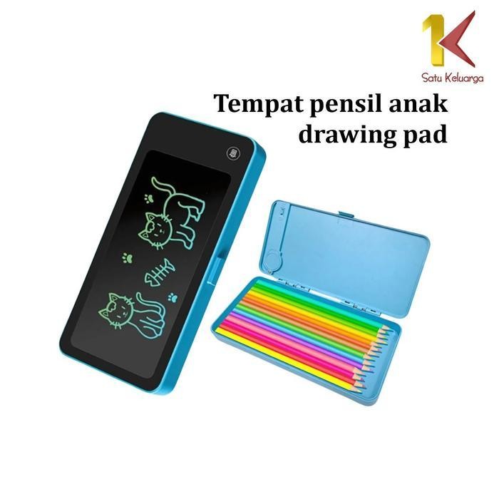 

WSS [COD] SK A115 Tempat Pensil 2IN1 LCD Pen Case Drawing Pad Edukasi Anak