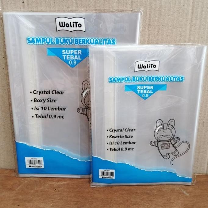 

1 Pak Sampul Buku Plastik Boxy Tebal Walito Isi 10 Lembar