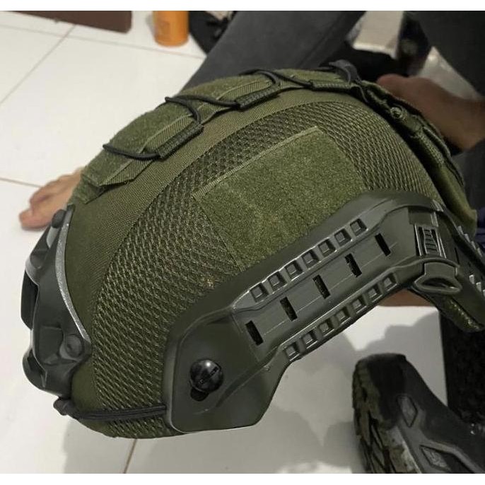 Helm Kevlar Balistic Anti Peluru Tactical Lev 3A Hijau Custom