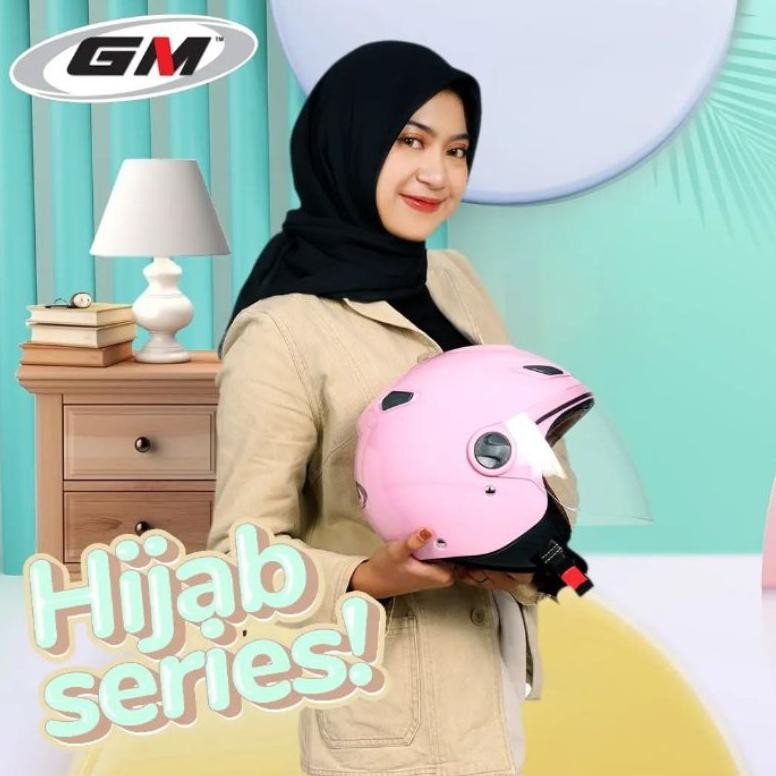 Helm Gm Venus Hijab Original / Helm Motor Retro Hijab / Helm Motor Vespa / Helm Motor Matic Kekinian