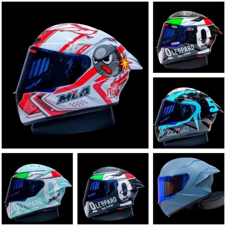 Helm Mla Crypton Original Full Face Motif Leopard Easy Green Terbaru Viral