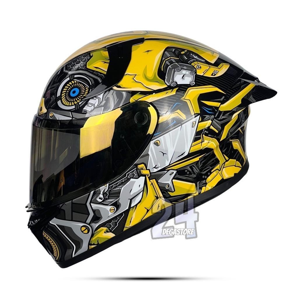Helm Skj Falcon Full Face Bumblebee Gundam Terbaru