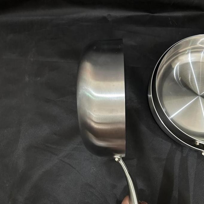 Saute Pan Frying Pan Stainless Sus 316L 3 Layer Wajan Panci Stainless Tumis Goreng Masak Kuah Food G