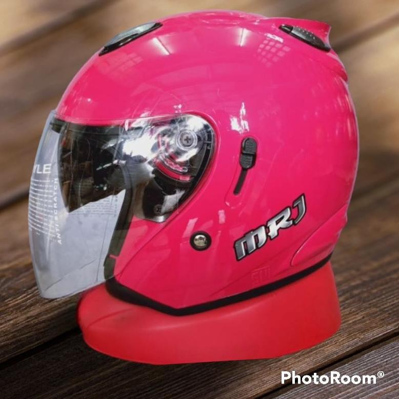 Helm Mrj G2 Centro Dobel Visor 2 Kaca Original Solid Magenta Pac Aman Pakai Kardus