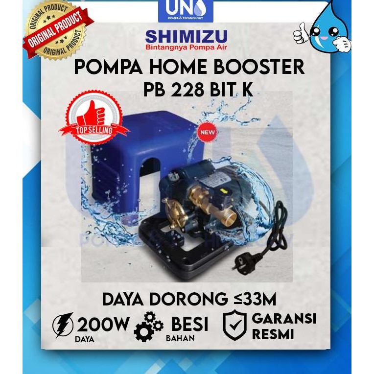 Original Pompa Booster Otomatis Shimizu PB 228 BIT Jet Pump Dorong Air