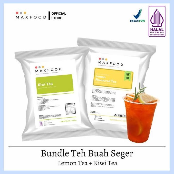

Baru Maxfood Combo Lemon Tea + Kiwi Tea 1Kg - Paket Bundle Bubuk Teh Rasa Buah Kekinian