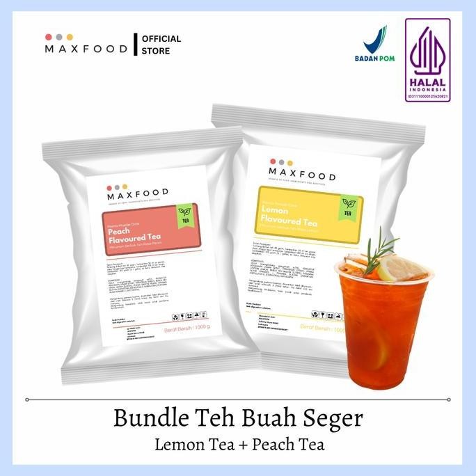 

Baru Bundle Maxfood Bubuk Teh Lemon Tea + Peach Tea 1 Kg Powder Drink Buah Segar