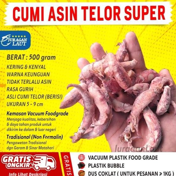 

Cumi Asin Telor Telur Asin Kering Super Premium Grade A 500Gr Promo