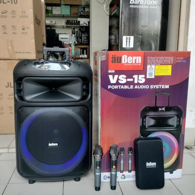 JB AuBern VS-15 Original  Speaker Active Portable 15 inch Bluetooth Garansi Resmi AuBern None