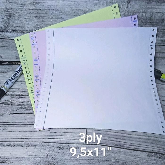 

Kertas Continuous Form 3Ply 9.5 X11" Tanpa Pembagian Original Dan Terpercaya