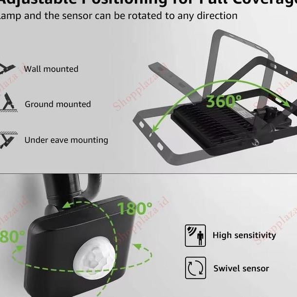 Lampu Sorot Pir Sensor Gerak Induksi Sensor Cahaya Outdoor 220V AC Led Floodlight Induction