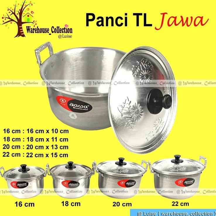 Terlaris Panci Jawa / Panci Rumahan + Tutup / Panci Aluminium / Panci Masak Jawa 16Cm/ 18Cm/ 20Cm / 