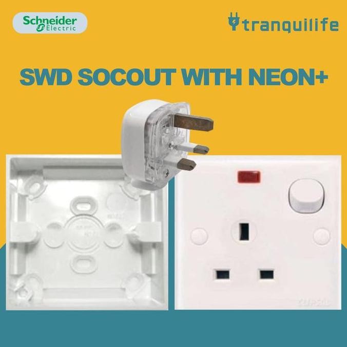 Baru Schneider Stop Kontak 3 Pin Outbowdus Electric Socket Universal