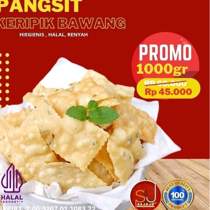 

1000gr kripik pangsit bawang daun gurih renyah snack Makanan cocok untuk toping ataupun jadikan cemilan Camilan Food Goreng Pedas