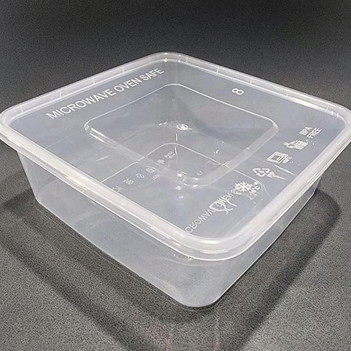 

(25 PCS) THINWALL SQUARE 2000 ML/KOTAK MAKAN PLASTIK PERSEGI TT