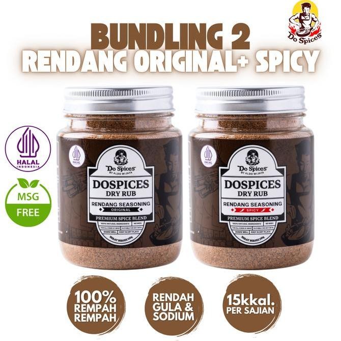 

Dospices Rendang Seasoning (Original+Spicy) | PAKET HEALTHY DRY RUB | BUMBU MARINASI RENDAH KALORI