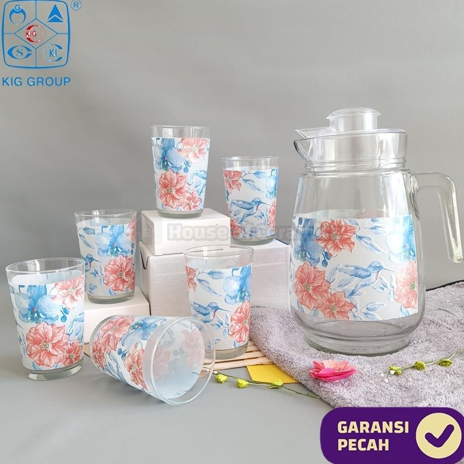 K 1 Set Drink Set Lazetta Pitcher Set Beling Jug Drink Set 4 Gelas Gagang 1 Teko Lazetta Souvenir Pe