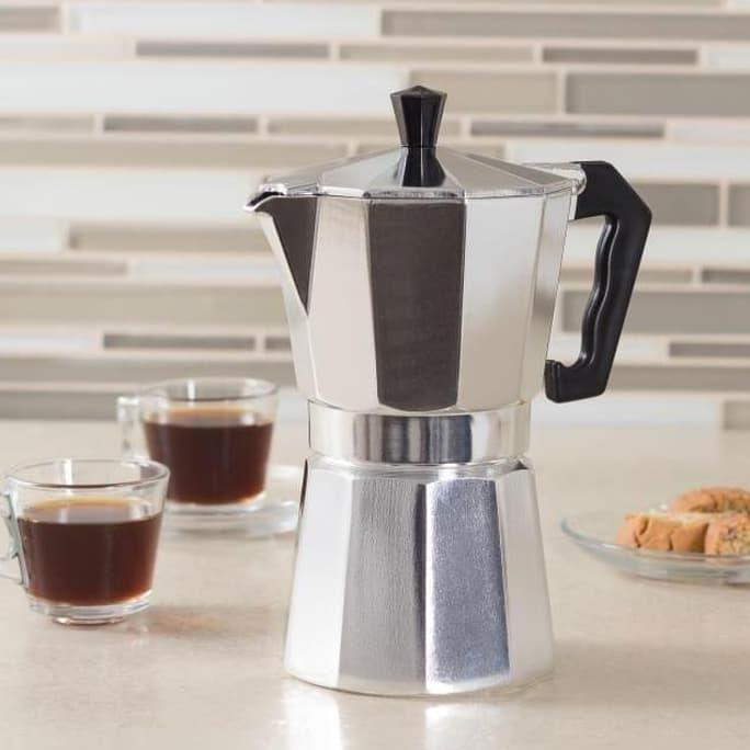 tersedia moka pot 12 cup coffee maker - espresso mokapot aluminium kapasitas besar
