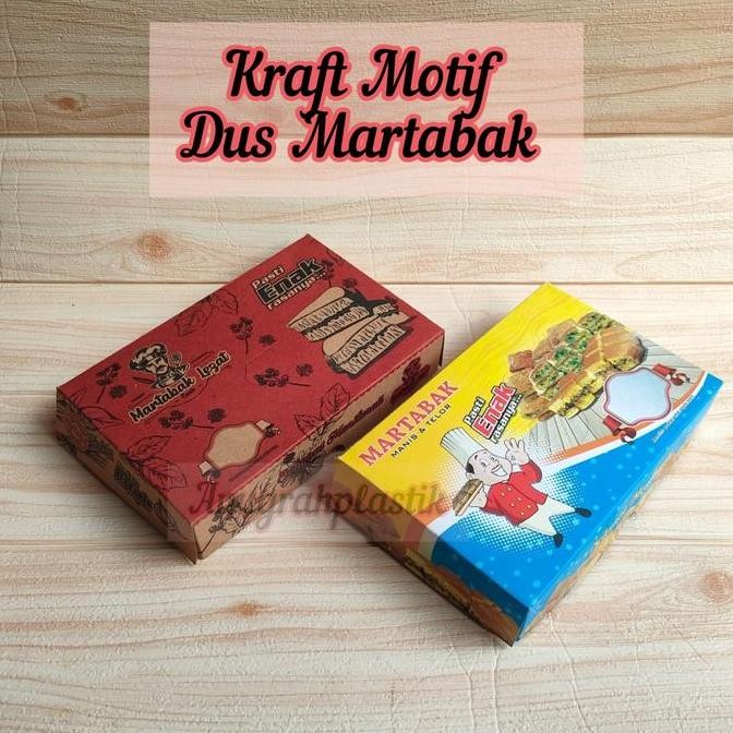 Dus Martabak Kraft Motif Dan Dus Kotak Terang Bulan Kraft Motif Per Pack