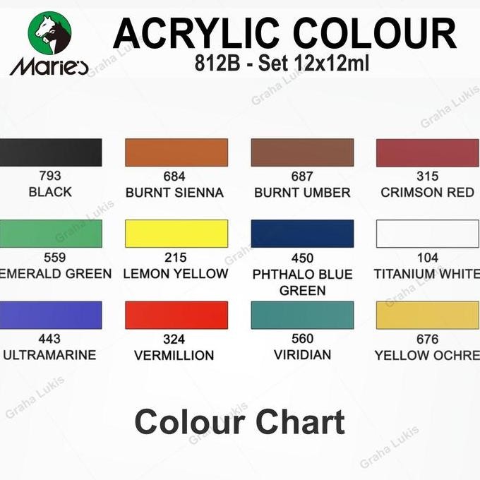

Cat Akrilik Maries Acrylic Color Set 12 - 812B