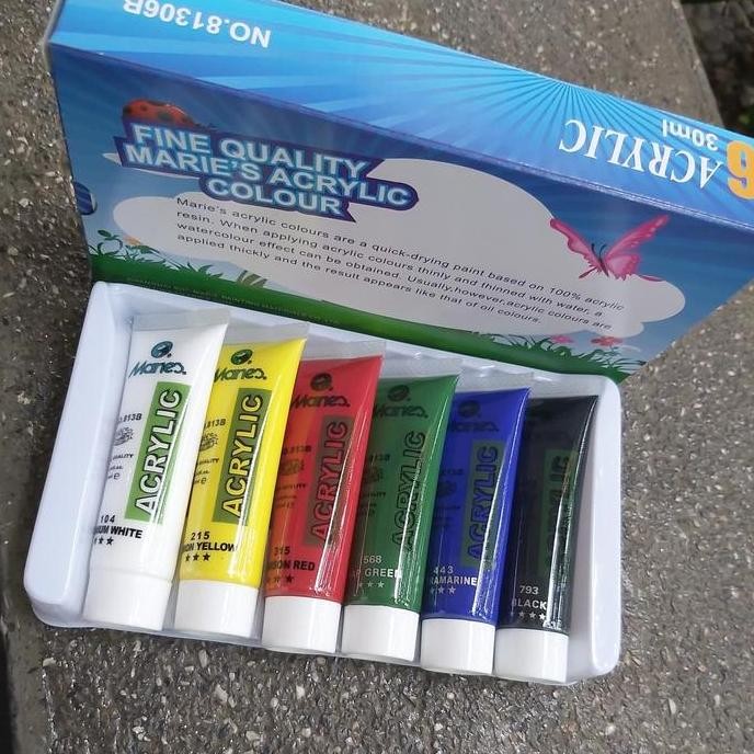 

Baru ! Maries Fine Quality Acrylic Colour Set 6 Warna 81306B 5 X 30 Ml