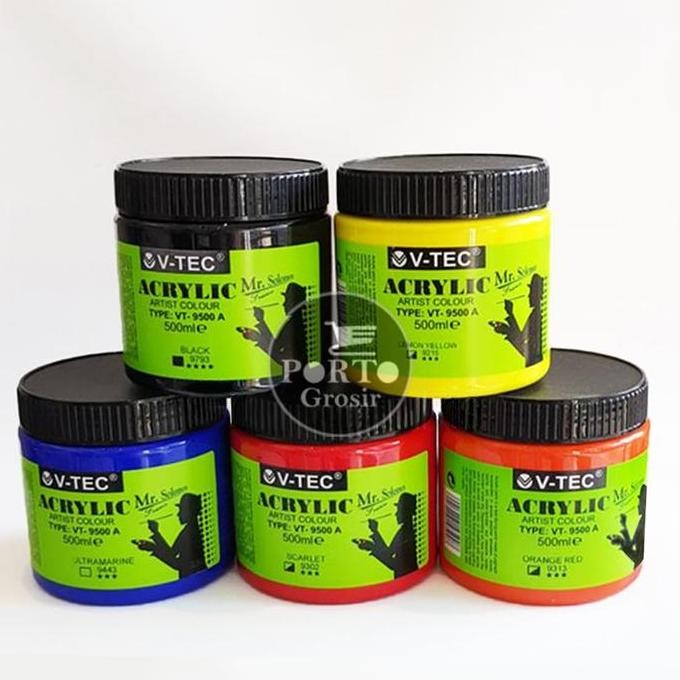 

V-Tec Vtec Acrylic Botol 500Ml Cat Akrilik 500 Ml Waterproof Permanent