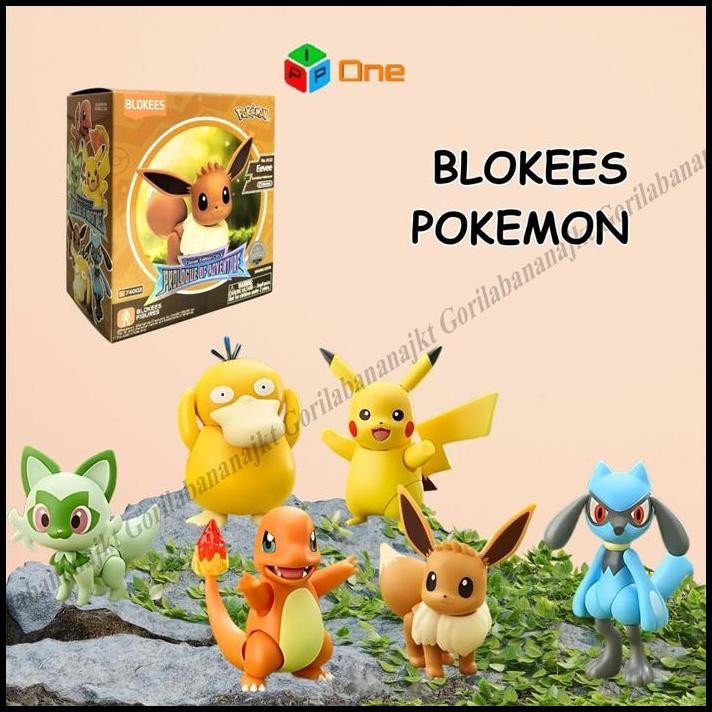 Blokees pokemon classic edition Pikachu Eevee Psyduck charmander Mainan figure