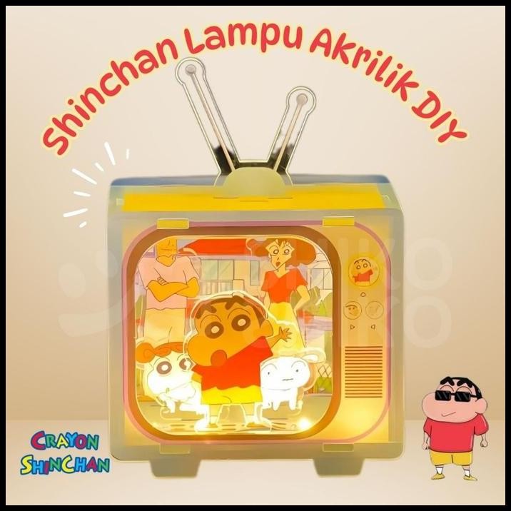 ALOsc Lampu Akrilik Handmade DIY Acrylic Kerajinan Tangan Shinchan Shin-chan TV television Dekorasi 