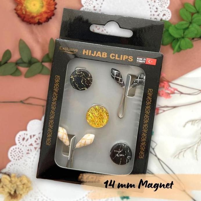 

New Paket Set Klip Magnet 14mm 16mm - Magnet 3pcs Klip Hijab 2pcs - Original Made in Turkey by IYOR