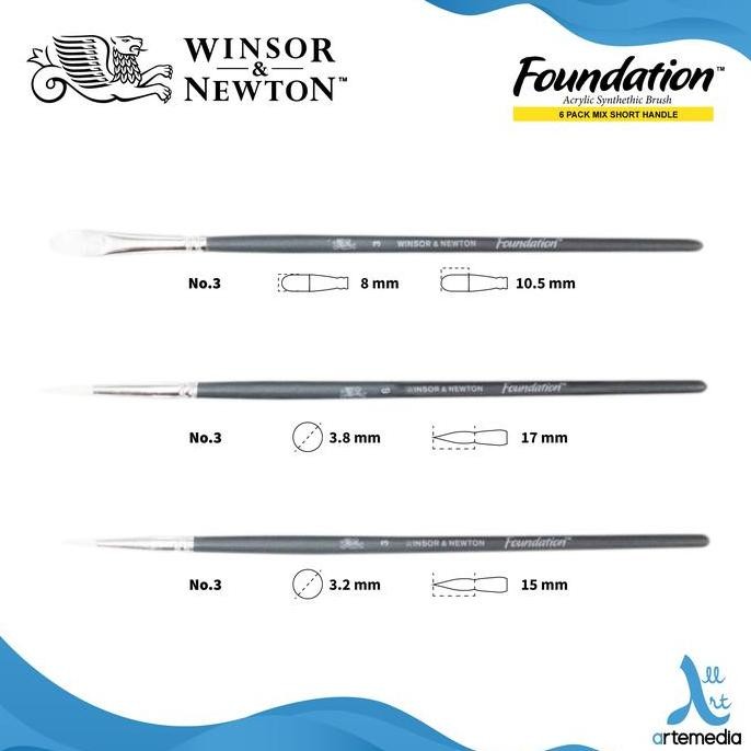 

KUAS LUKIS WINSOR & NEWTON FOUNDATION SET 6 MIX WHITE BRUSH SH
