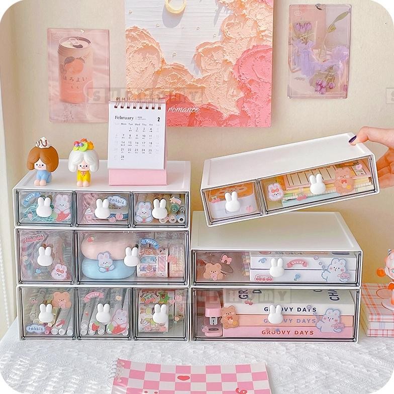 Rak laci mini/Kotak Laci/Kecil Laci Susun/Rak Kecil/Meja Tempat Penyimpanan/Penyimpanan alat tulis /