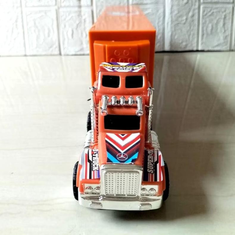 Vf-52 Mainan Truk Kontainer Kurir Ekspedisi Shoppe Express Panjang Besar Murah Jalan Tanpa Baterai M