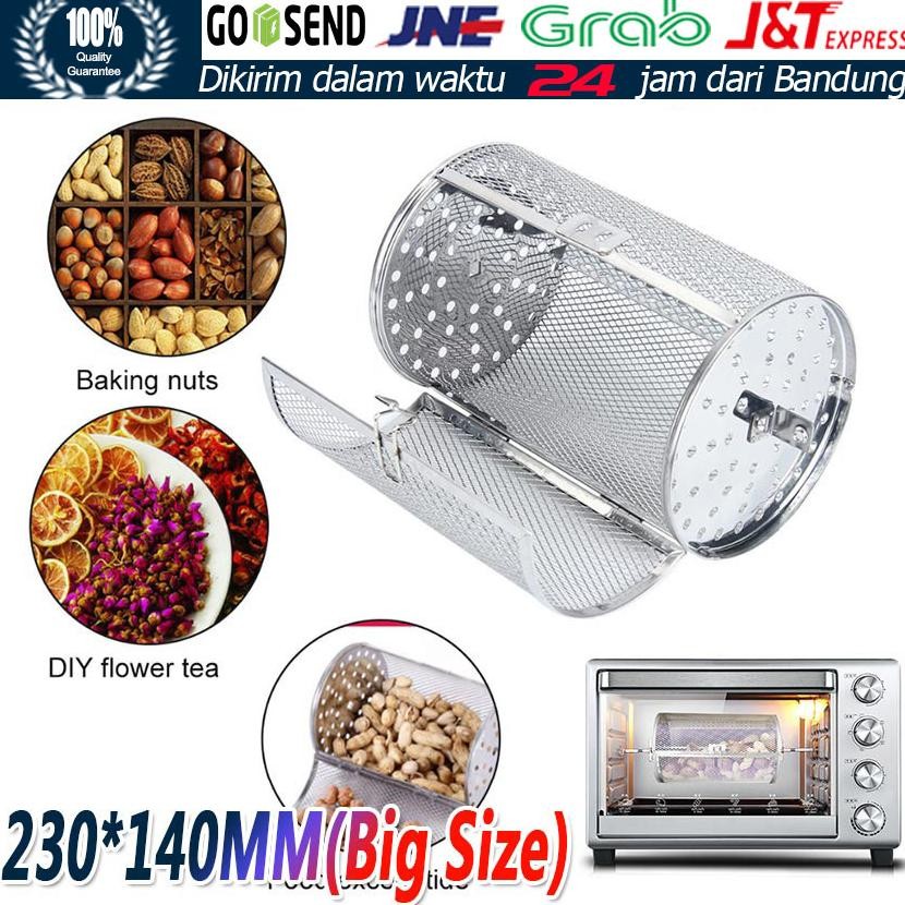 Stainless Steel Air Fryer Basket Pemanggang Biji Kopi Kacang Grill Roaster Drum Oven Basket Alat BBQ