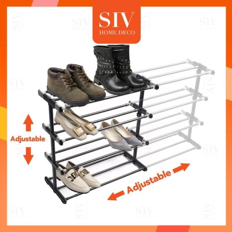 Rak Sepatu Yang Dapat Disesuaikan Rak Sepatu Besi Rak Sepatu Susun Serbaguna Untuk Sandal, Sepatu ke
