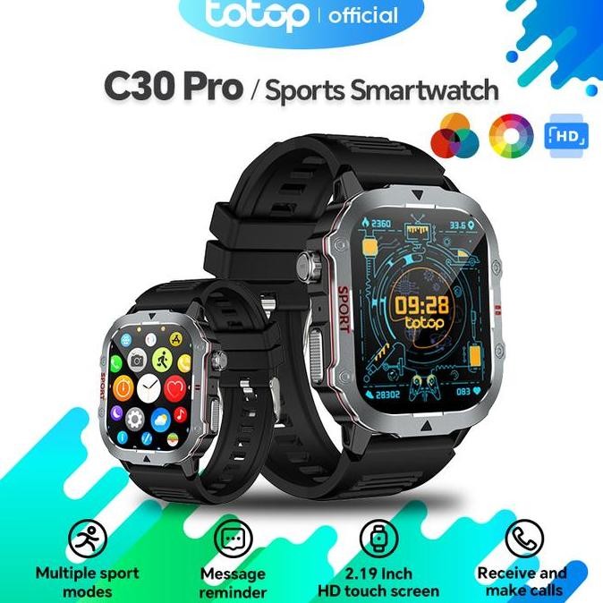 Baru Totop Smartwatch C30Pro Sports Bluetooth Smartband 2.19" Hd Touch Bluetooth Call