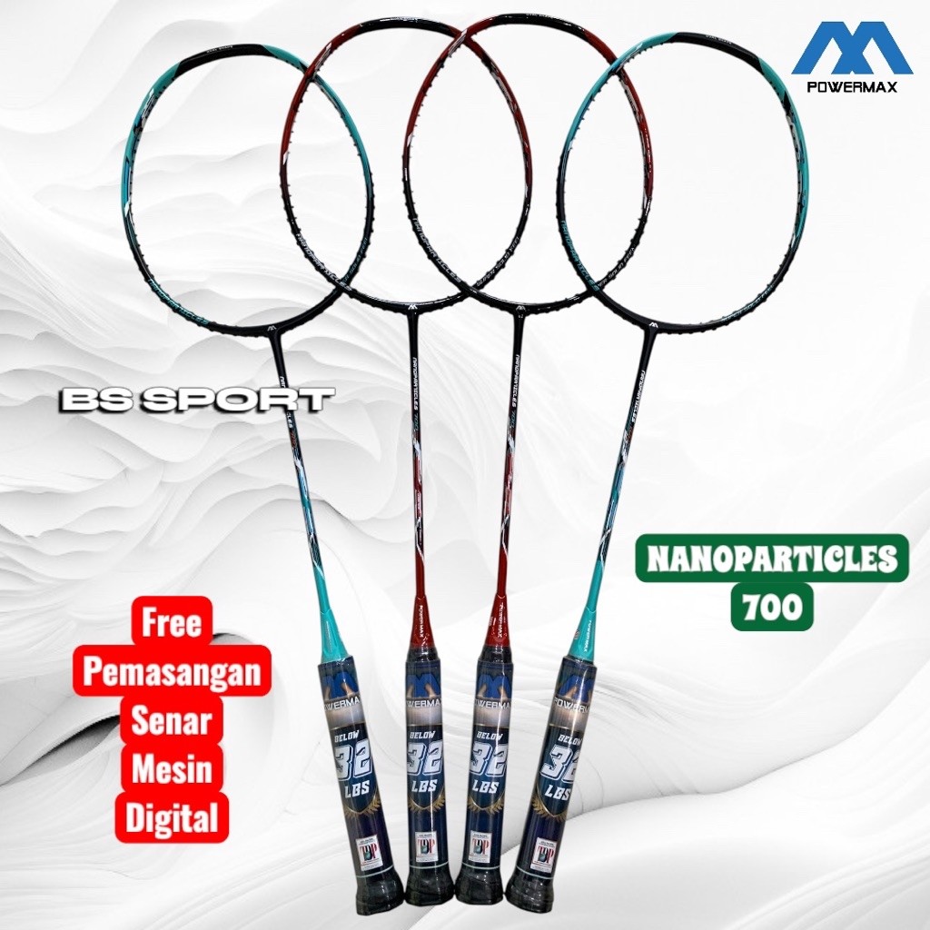 raket POWERMAX NANOPARTICLES 700 32lbs Powermax raket badminton ORIGINAL 100%