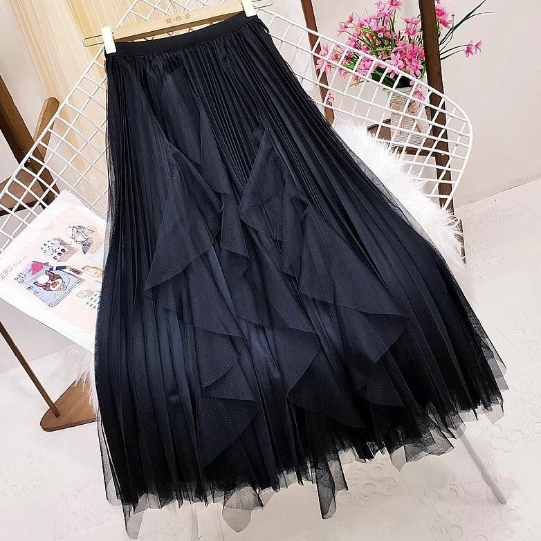 Termurah |Kekinian.Factory| Tutu Skirt Rawis Dewasa 3Lyr /75Cm Rok Tutu Asimetris Panjang Premium Zi