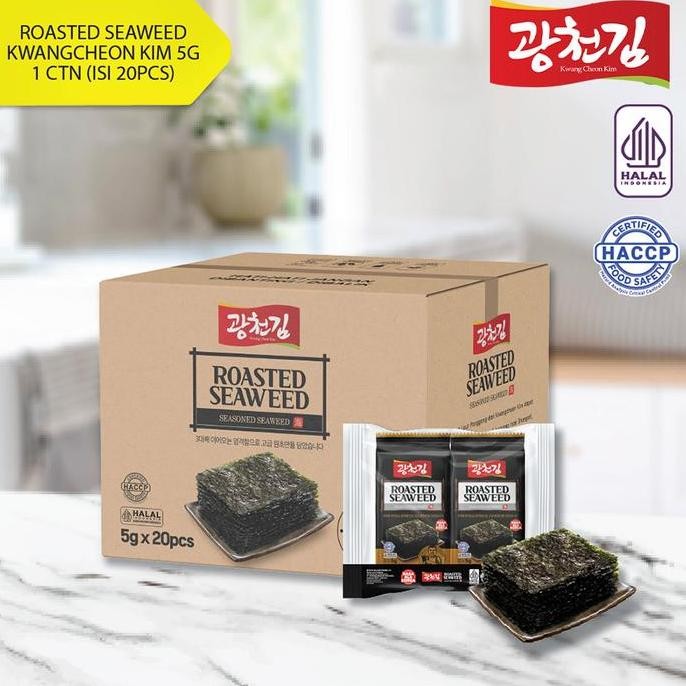 

JB (HALAL) ROASTED SEAWEED KWANGCHEON KIM 100G (1 GIFTBOX ISI 20 PCS) / RUMPUT LAUT PANGGANG / NORI PANGGANG / NORI SNACK None