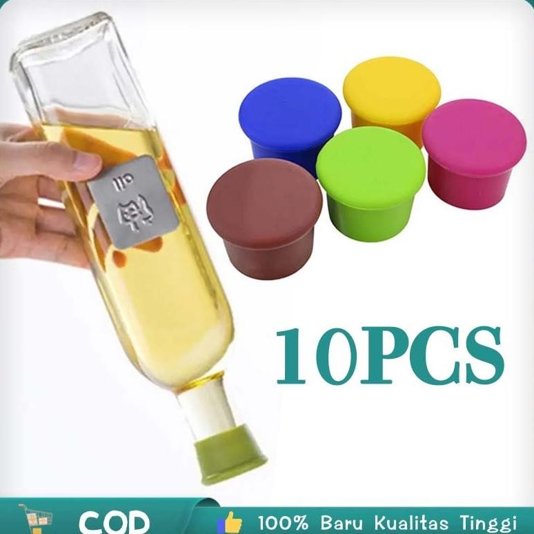 Isi 10 Tutup Botol Silicone Tutup Botol Karet Silikon Tutup Botol Berwarna Silikon Tutup Botol Minum